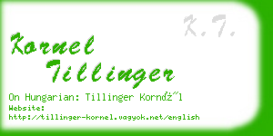 kornel tillinger business card